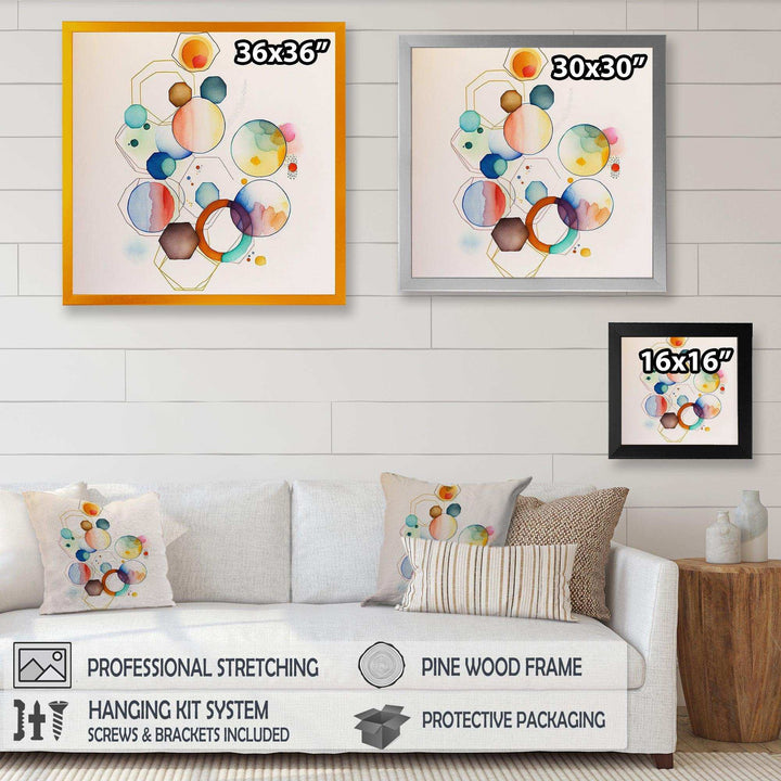 Multi-Color Circular Abstract II - Modern Living Room Wall Decor