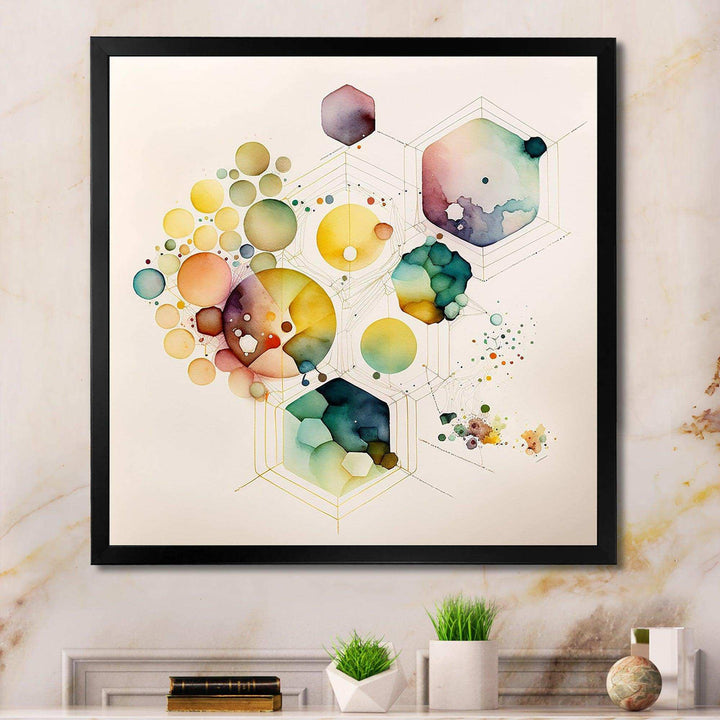 Hexagon And Circular Abstract I - Modern Wall Art Prints