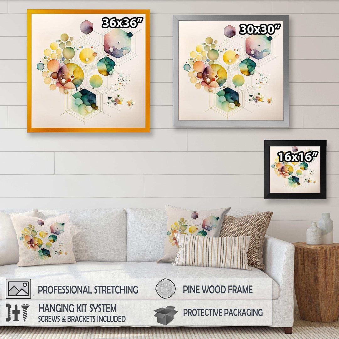 Hexagon And Circular Abstract I - Modern Wall Art Prints