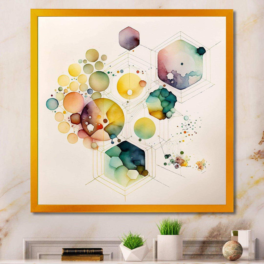 Hexagon And Circular Abstract I - Modern Wall Art Prints