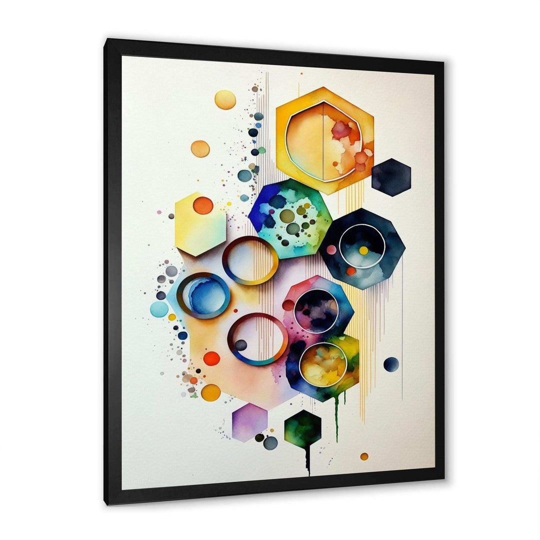 Hexagon And Circular Abstract II - Modern Canvas Wall Art