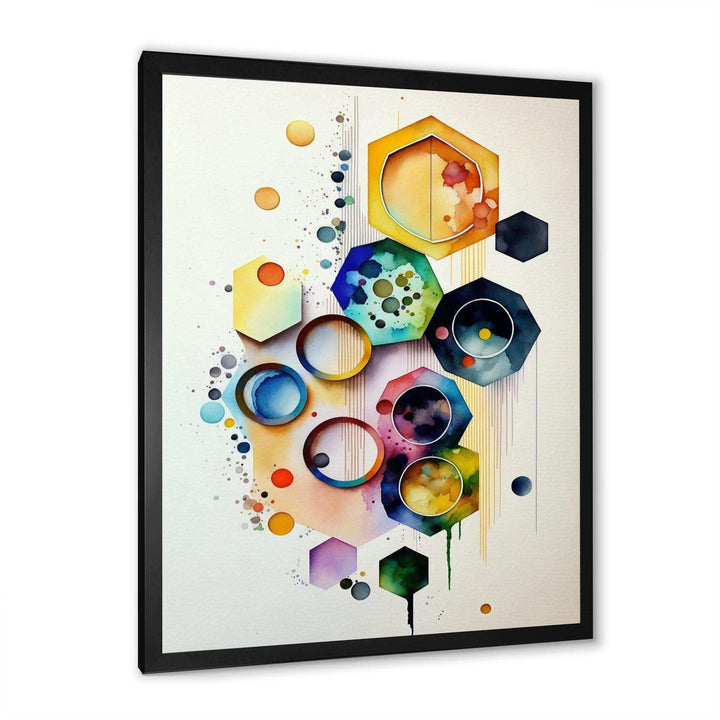 Hexagon And Circular Abstract II - Modern Canvas Wall Art