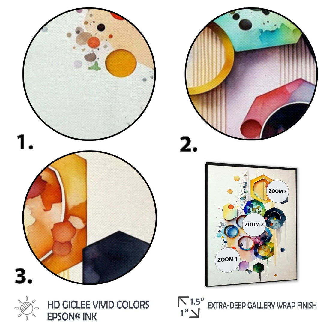 Hexagon And Circular Abstract II - Modern Canvas Wall Art