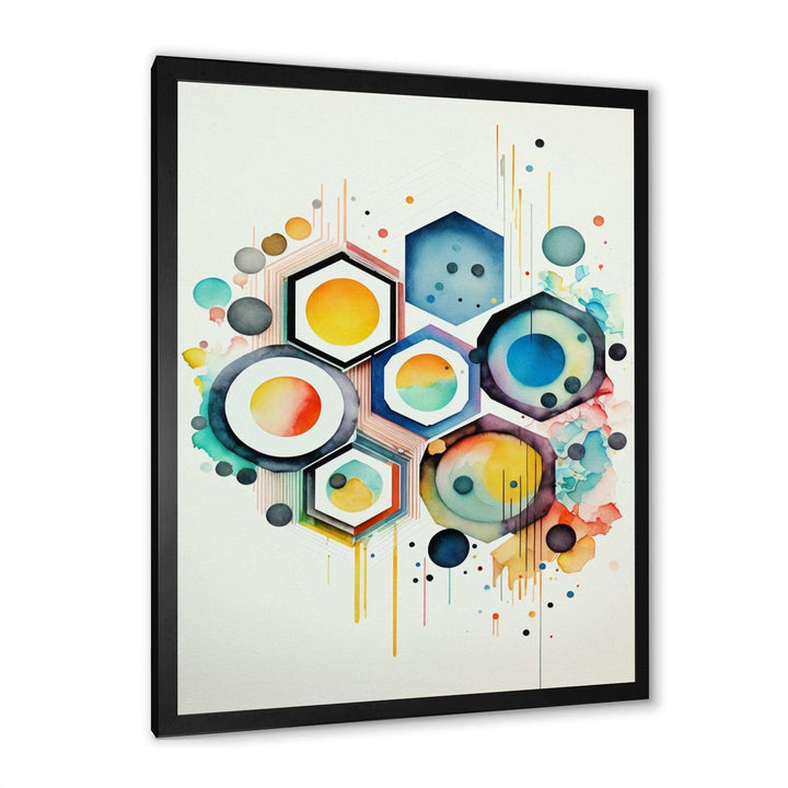 Hexagon And Circular Abstract III - Modern Living Room Wall Decor