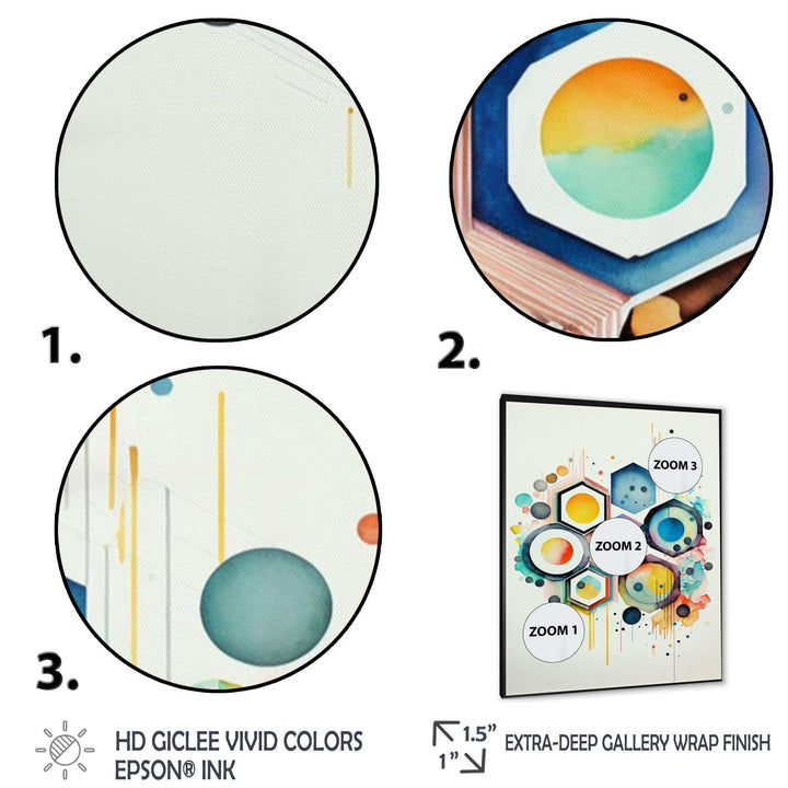 Hexagon And Circular Abstract III - Modern Living Room Wall Decor