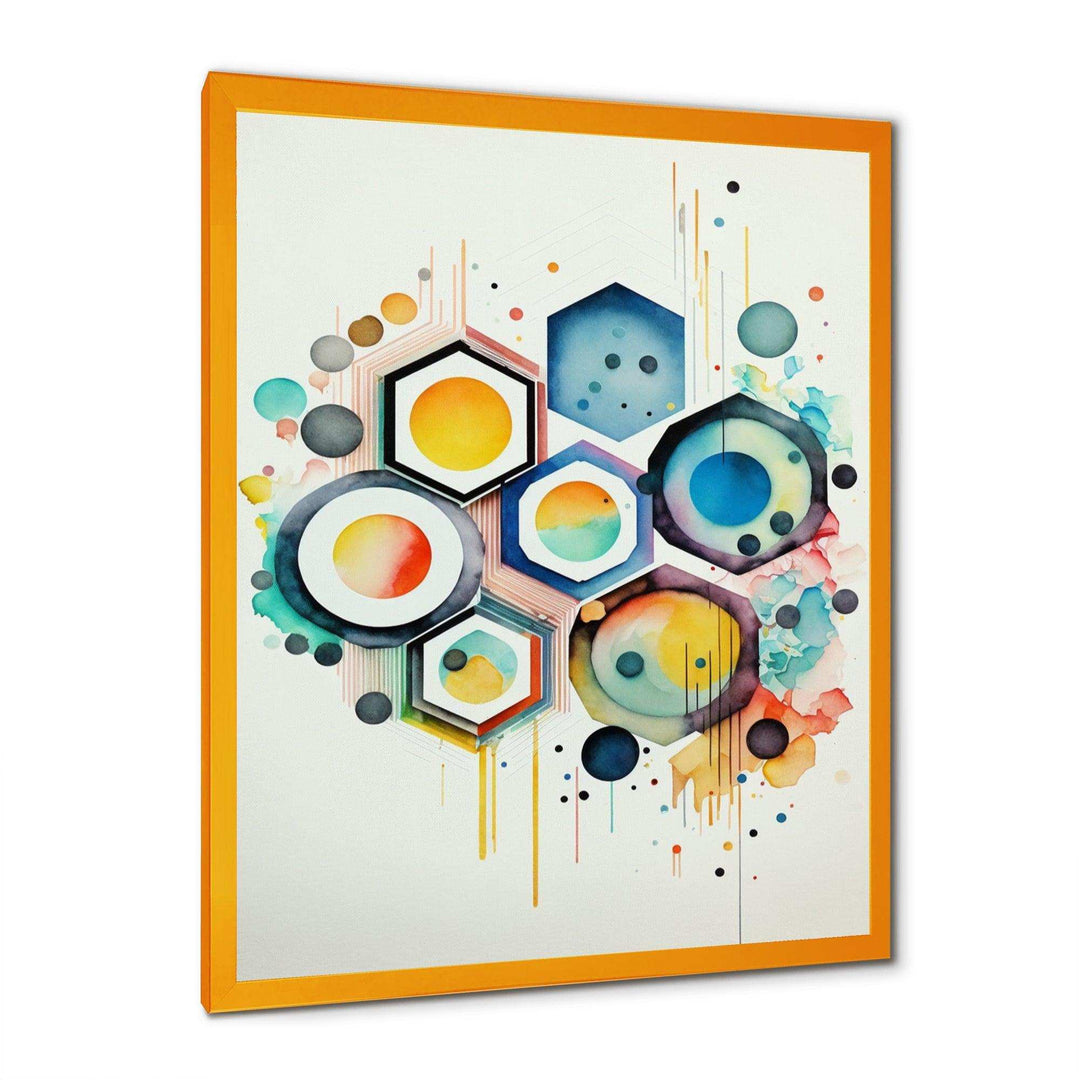 Hexagon And Circular Abstract III - Modern Living Room Wall Decor