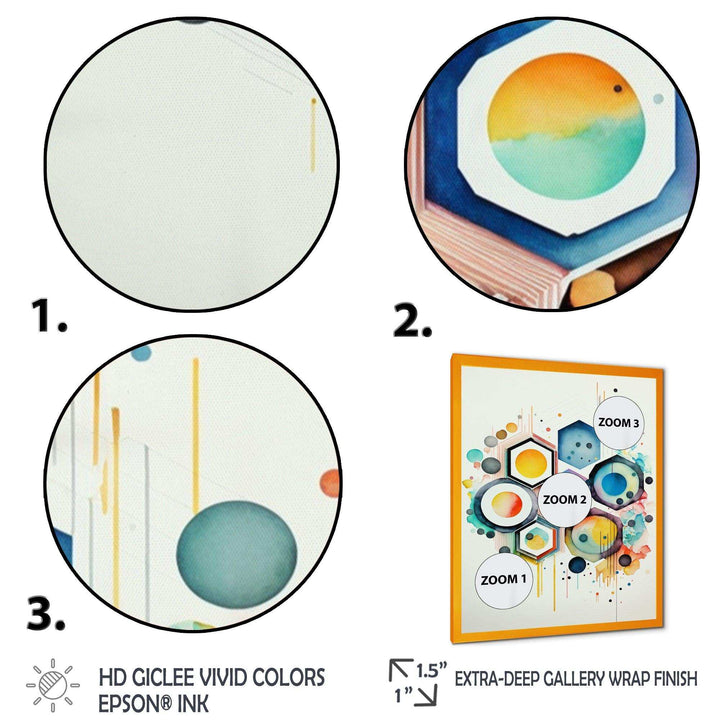 Hexagon And Circular Abstract III - Modern Living Room Wall Decor
