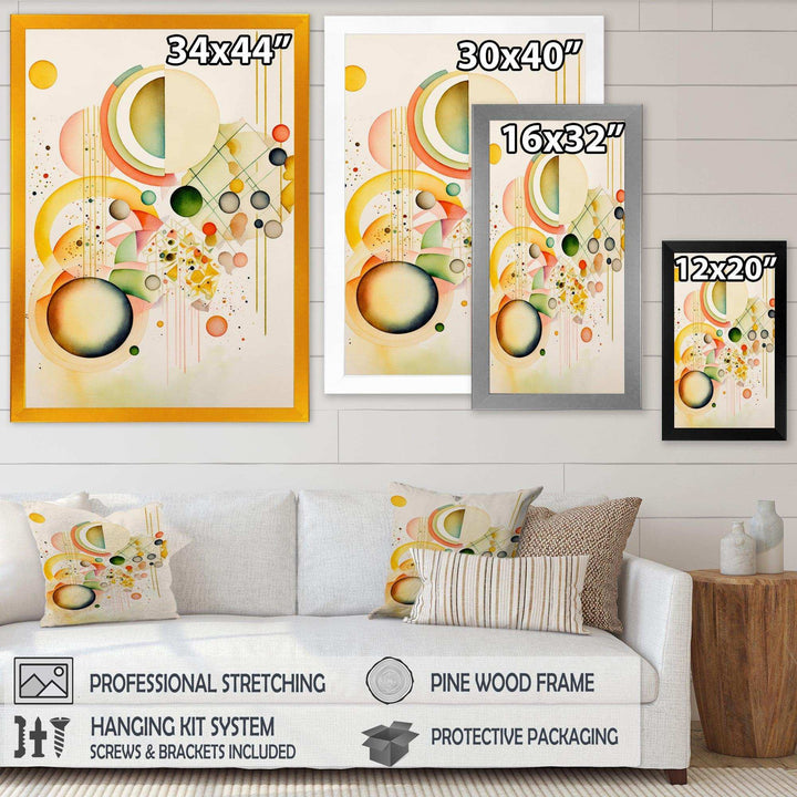 Yellow Multi Shape Abstract VII - Modern Living Room Wall Decor