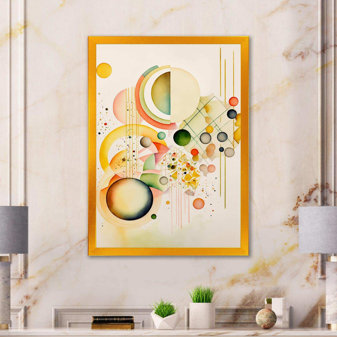 Yellow Multi Shape Abstract VII - Modern Living Room Wall Decor