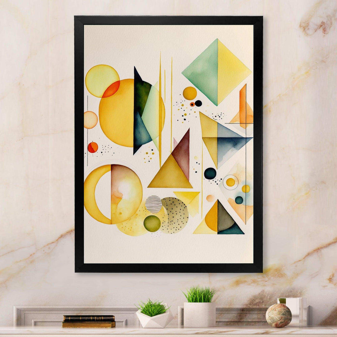 Yellow Multi Shape Abstract I - Modern Bedroom Wall Art
