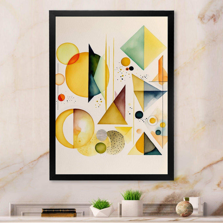 Yellow Multi Shape Abstract I - Modern Bedroom Wall Art