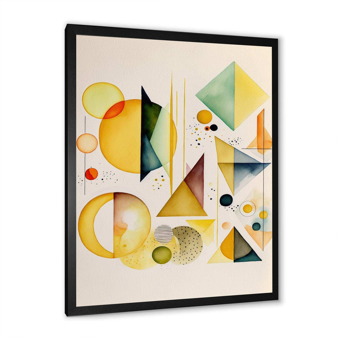 Yellow Multi Shape Abstract I - Modern Bedroom Wall Art