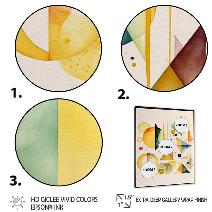 Yellow Multi Shape Abstract I - Modern Bedroom Wall Art
