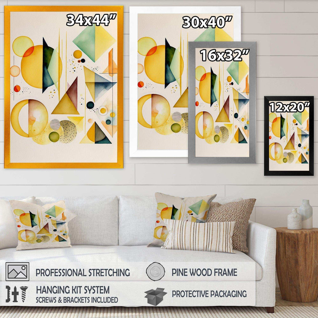 Yellow Multi Shape Abstract I - Modern Bedroom Wall Art