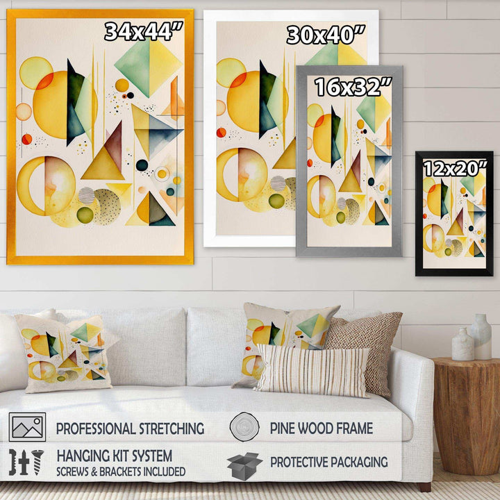Yellow Multi Shape Abstract I - Modern Bedroom Wall Art