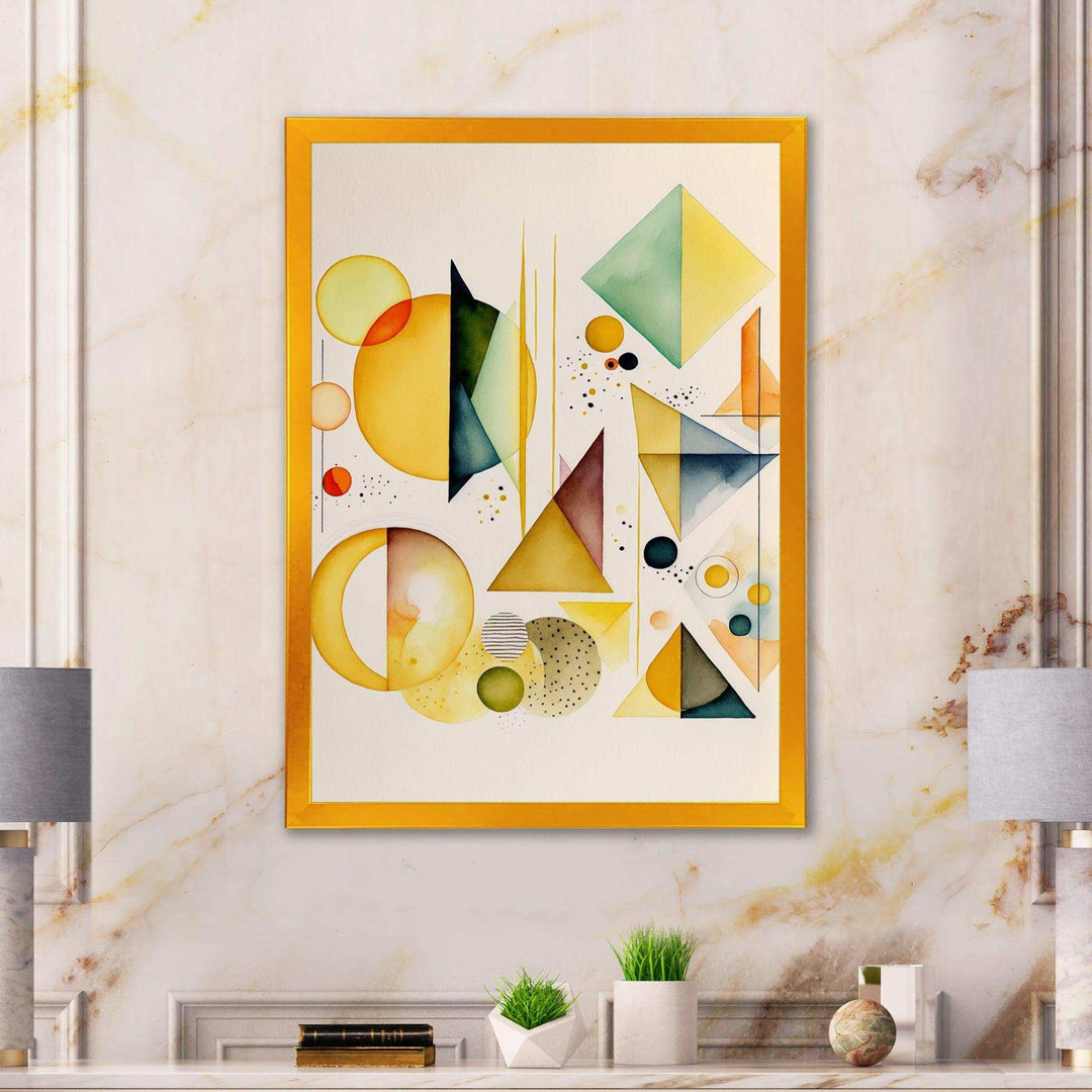 Yellow Multi Shape Abstract I - Modern Bedroom Wall Art