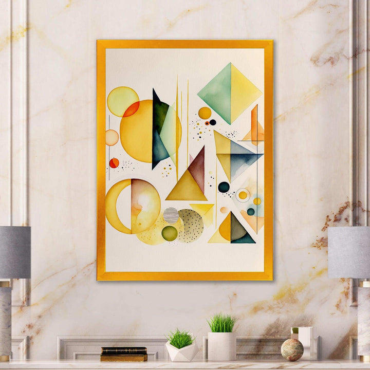 Yellow Multi Shape Abstract I - Modern Bedroom Wall Art