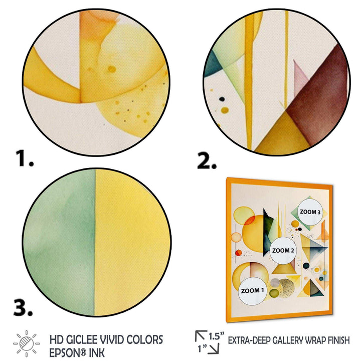 Yellow Multi Shape Abstract I - Modern Bedroom Wall Art