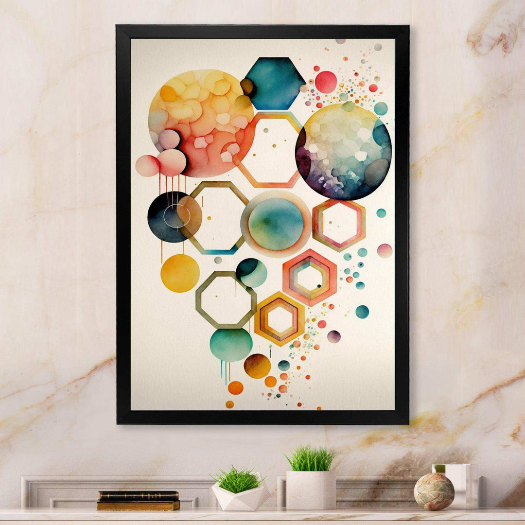 Hexagon And Circular Abstract V - Modern Wall Art Prints