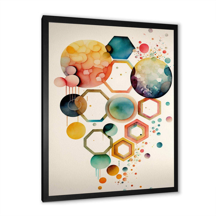 Hexagon And Circular Abstract V - Modern Wall Art Prints
