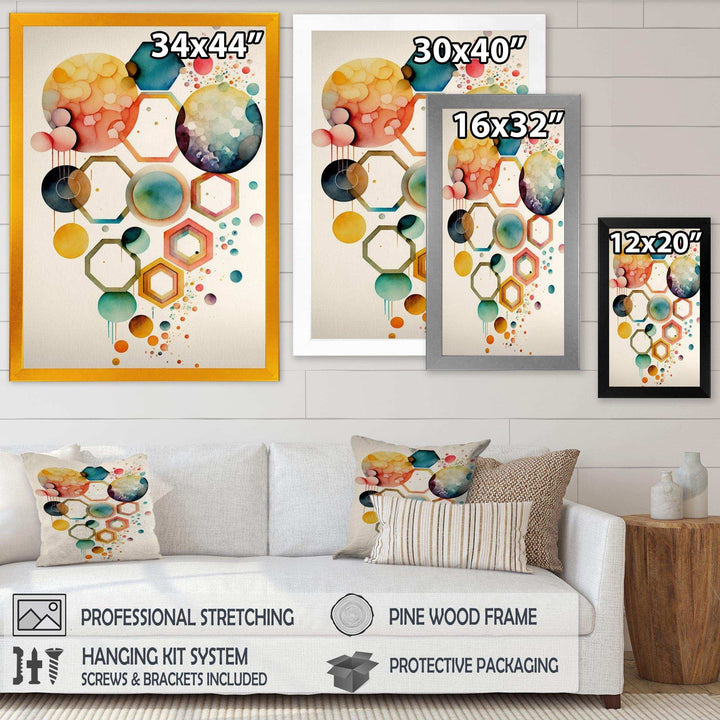 Hexagon And Circular Abstract V - Modern Wall Art Prints