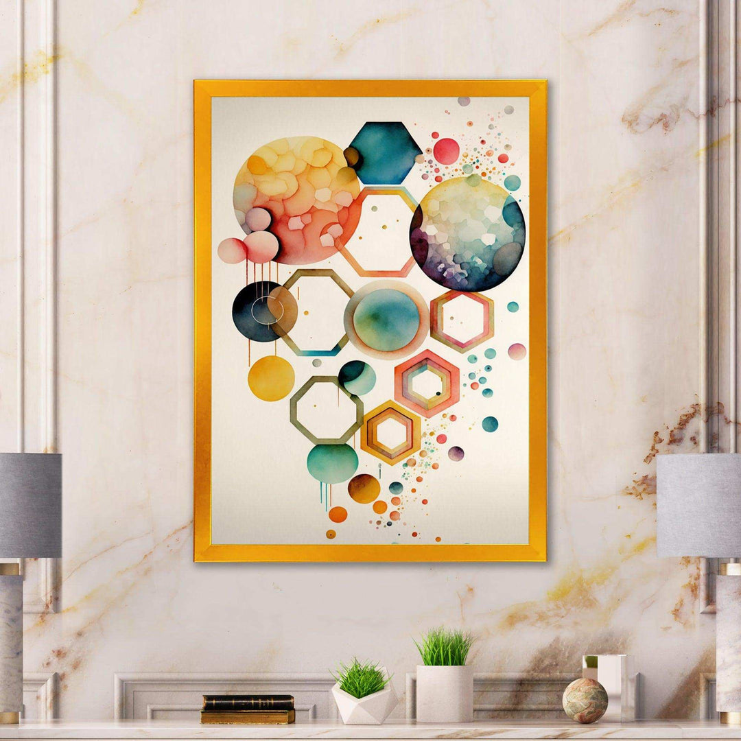 Hexagon And Circular Abstract V - Modern Wall Art Prints