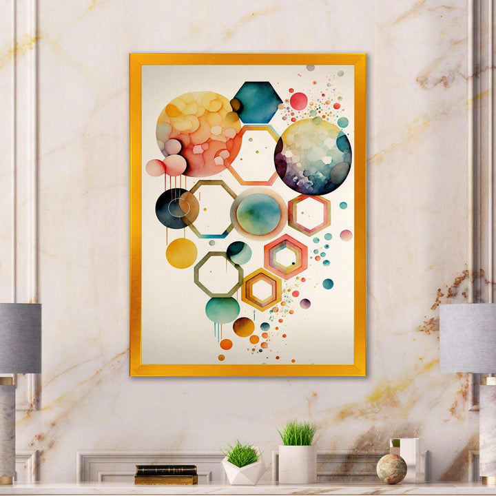 Hexagon And Circular Abstract V - Modern Wall Art Prints