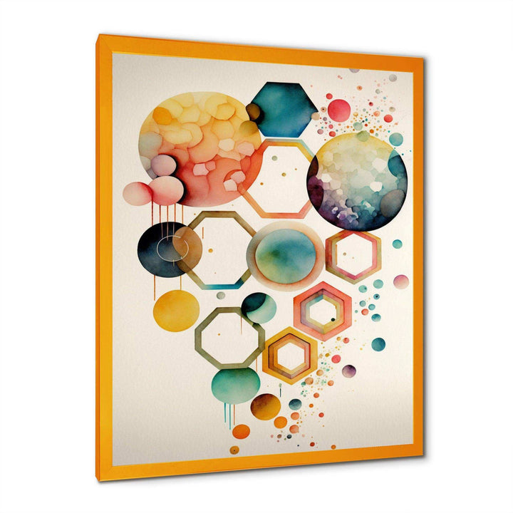 Hexagon And Circular Abstract V - Modern Wall Art Prints