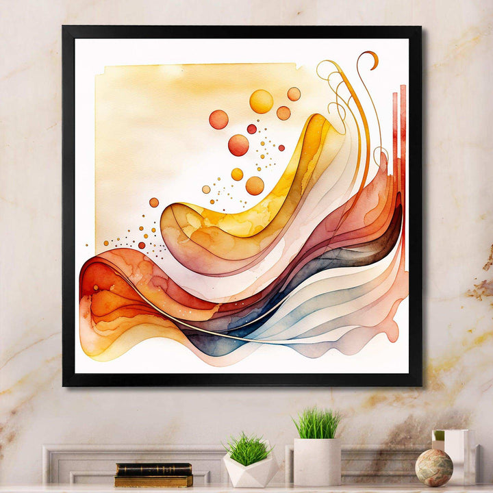 Warm Minimalist Waves  - Modern Canvas Wall Art