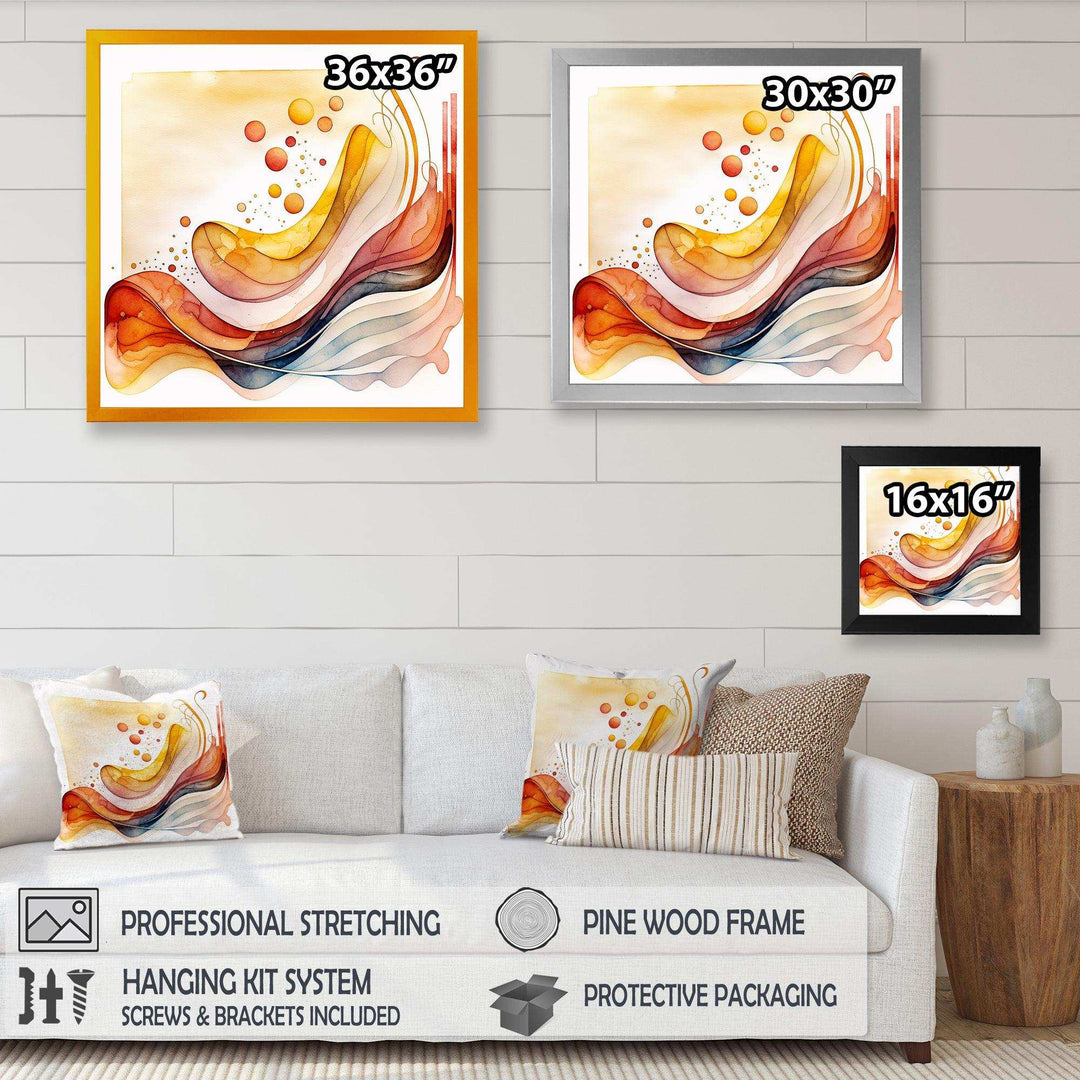 Warm Minimalist Waves  - Modern Canvas Wall Art