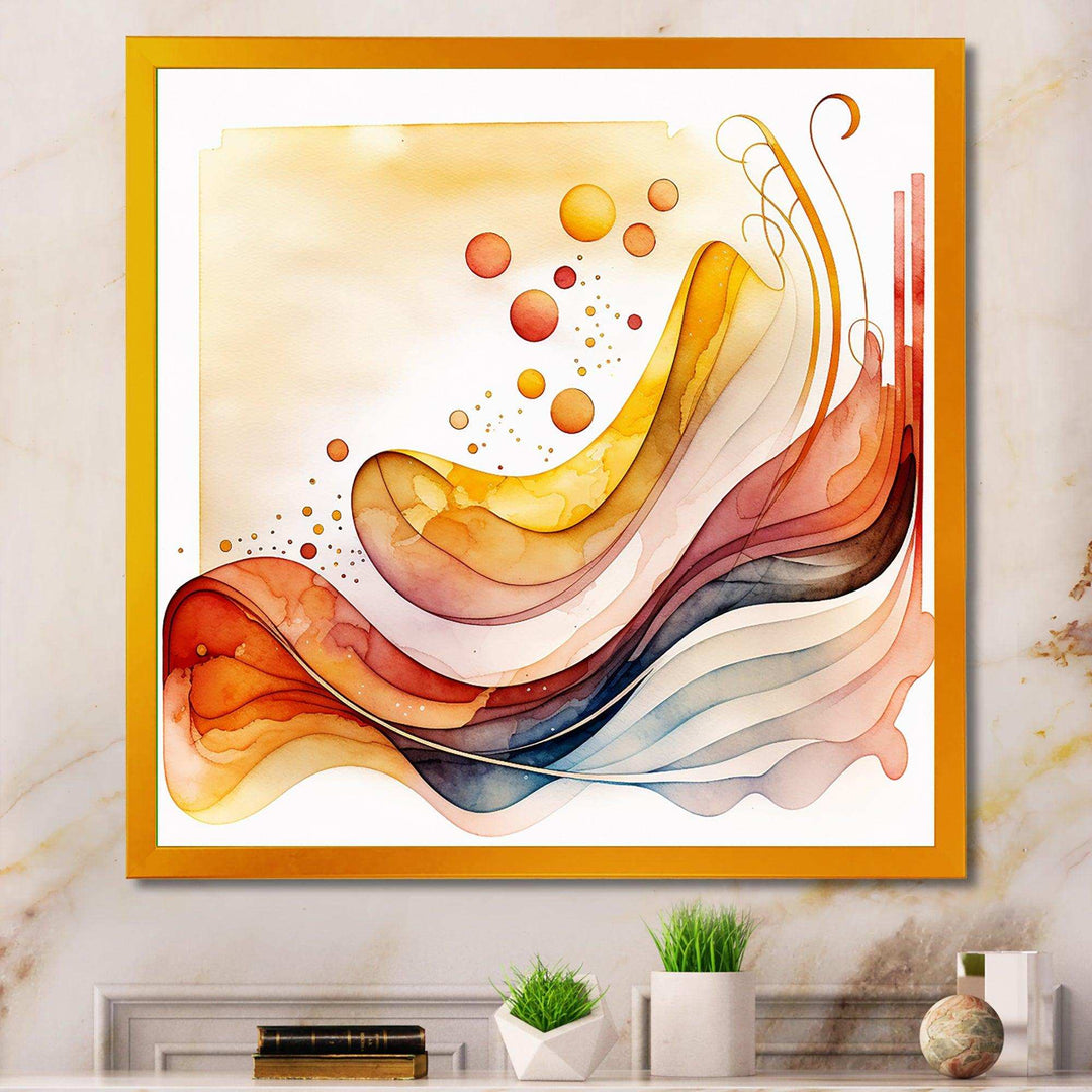 Warm Minimalist Waves  - Modern Canvas Wall Art