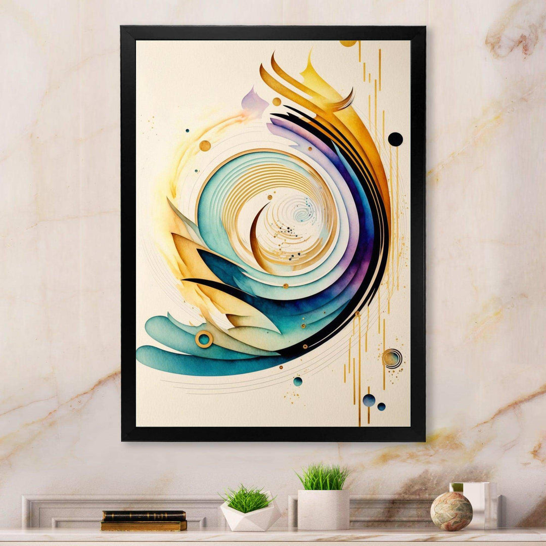 Colorful Watercolor Spiral  - Modern Canvas Wall Art
