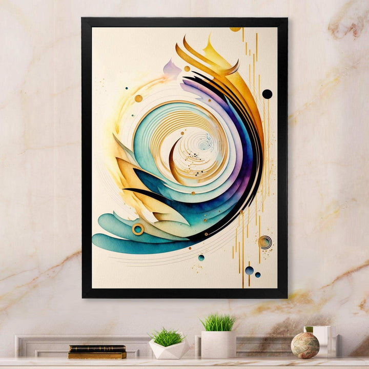 Colorful Watercolor Spiral  - Modern Canvas Wall Art