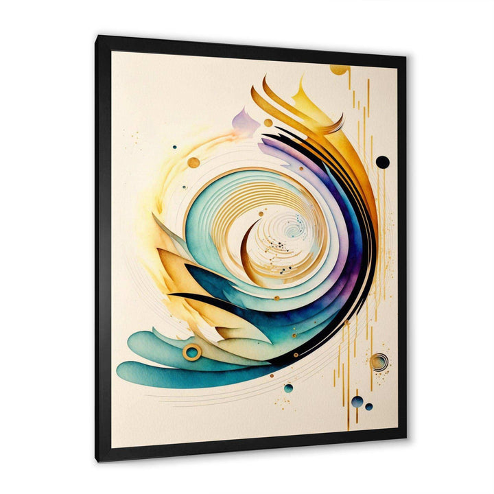 Colorful Watercolor Spiral  - Modern Canvas Wall Art