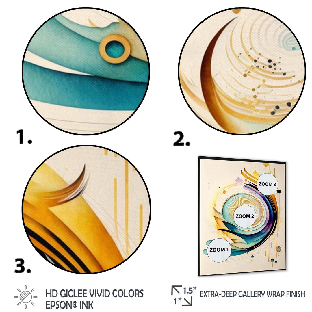 Colorful Watercolor Spiral  - Modern Canvas Wall Art