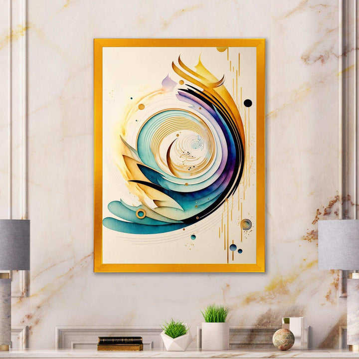 Colorful Watercolor Spiral  - Modern Canvas Wall Art