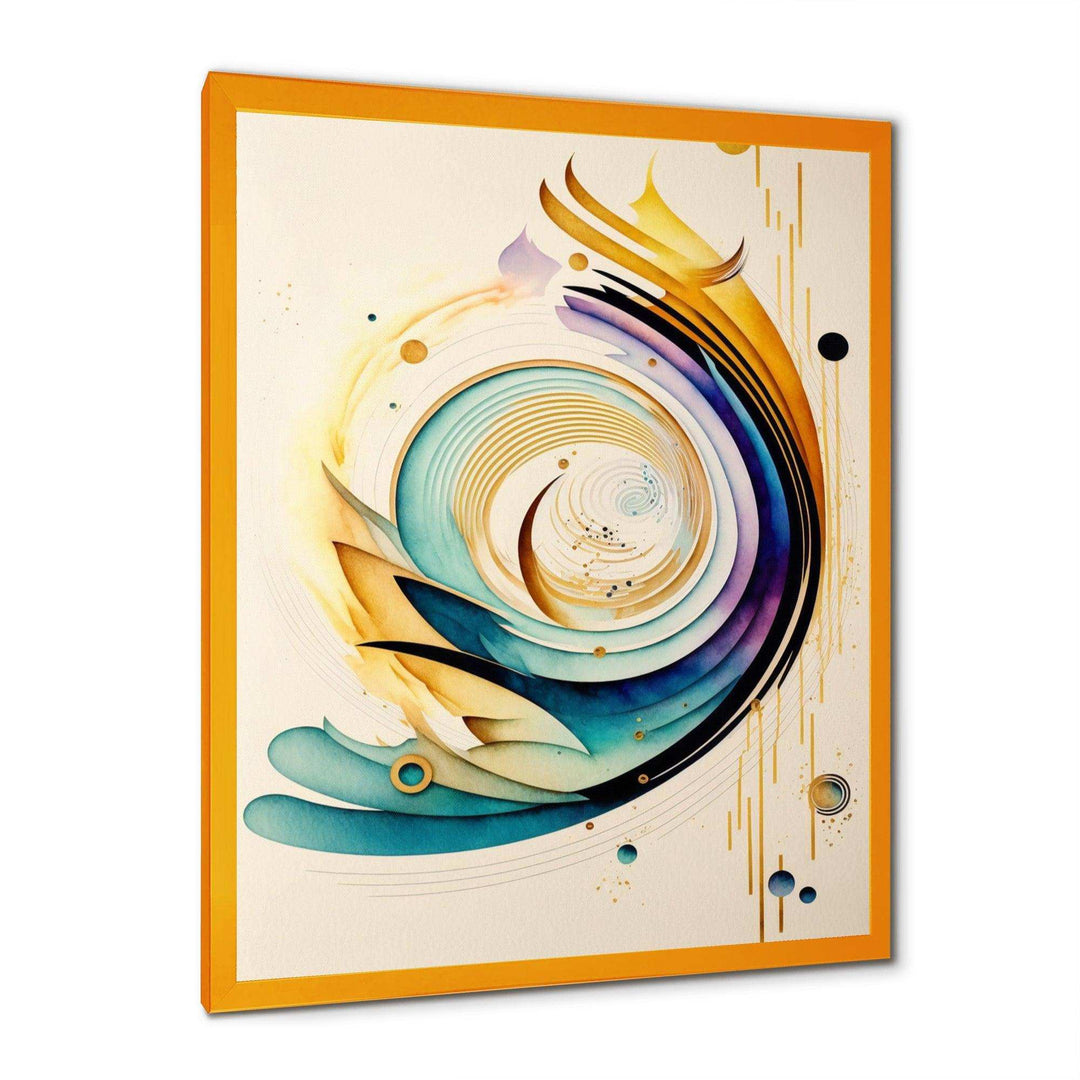 Colorful Watercolor Spiral  - Modern Canvas Wall Art