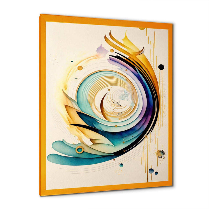 Colorful Watercolor Spiral  - Modern Canvas Wall Art