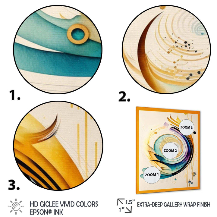 Colorful Watercolor Spiral  - Modern Canvas Wall Art