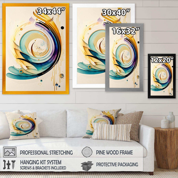 Colorful Watercolor Spiral  - Modern Canvas Wall Art