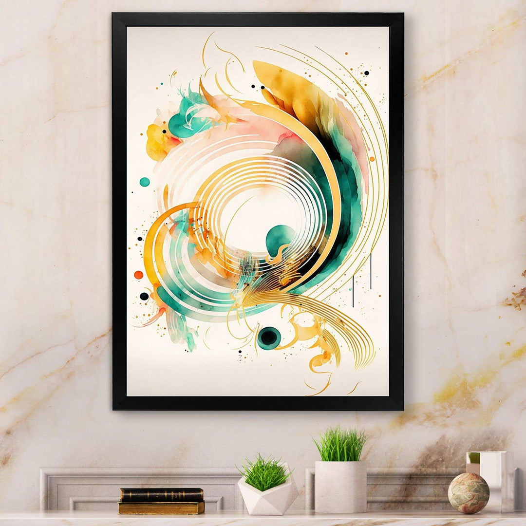 Golden Spiral Movement I - Modern Bedroom Wall Art