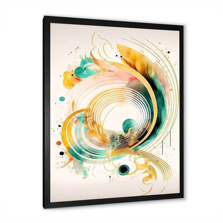 Golden Spiral Movement I - Modern Bedroom Wall Art