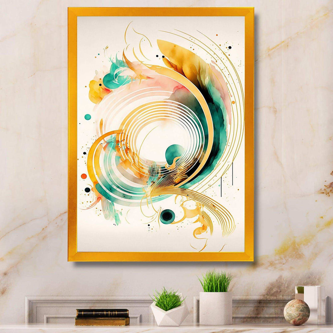 Golden Spiral Movement I - Modern Bedroom Wall Art