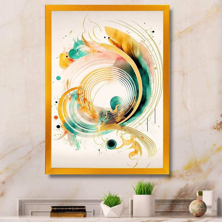 Golden Spiral Movement I - Modern Bedroom Wall Art