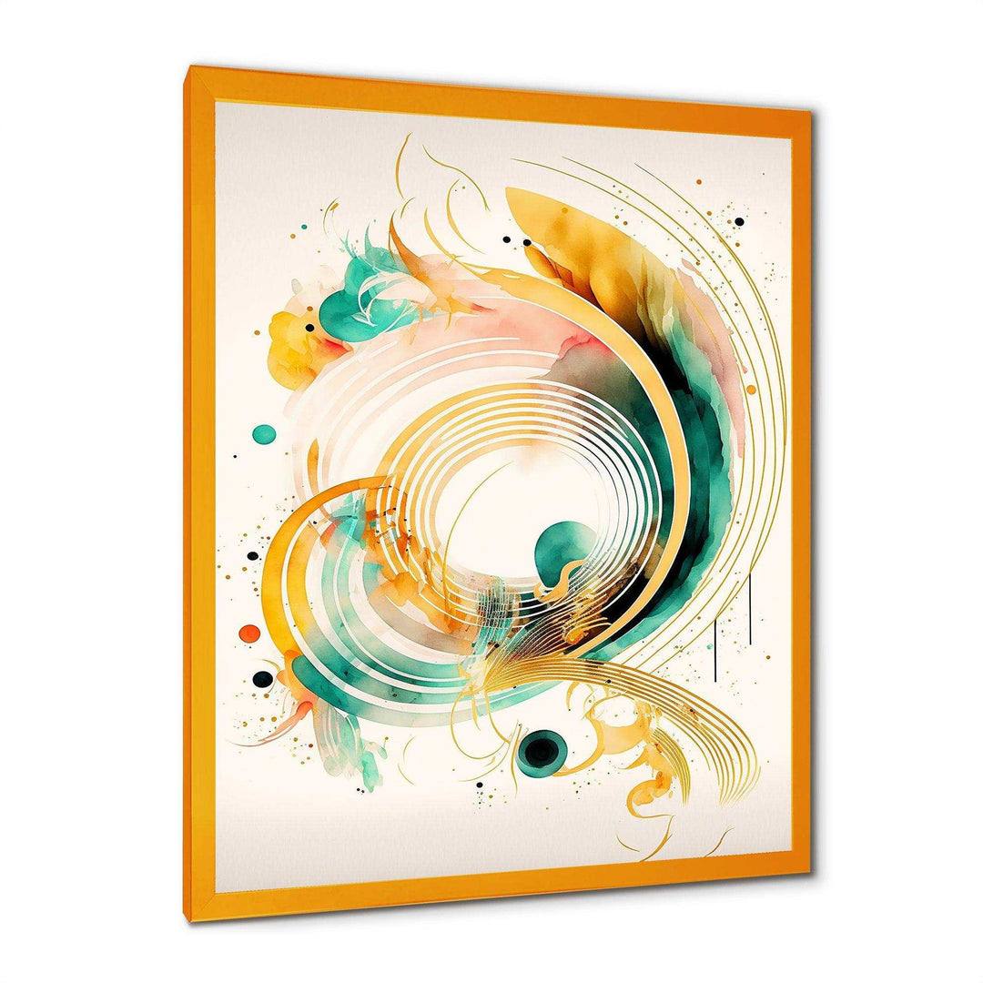 Golden Spiral Movement I - Modern Bedroom Wall Art