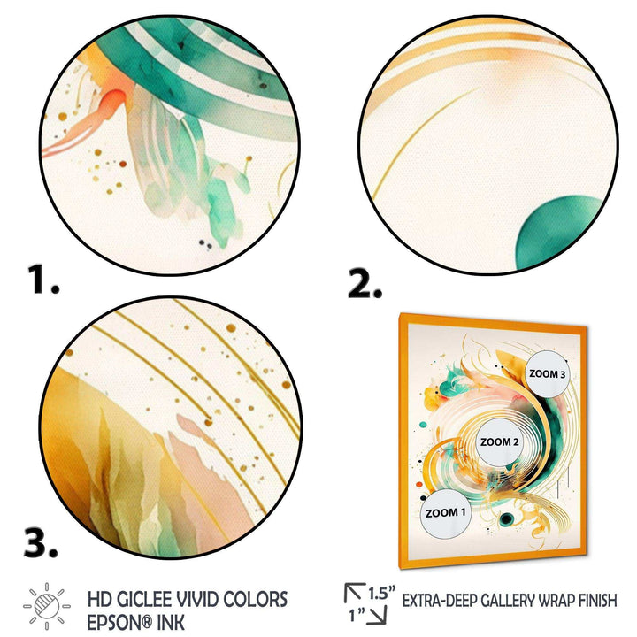 Golden Spiral Movement I - Modern Bedroom Wall Art