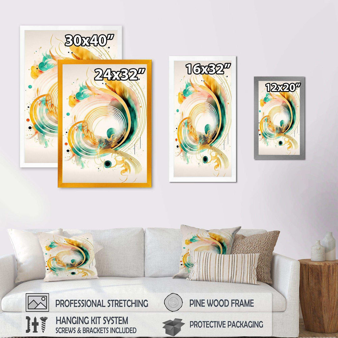 Golden Spiral Movement I - Modern Bedroom Wall Art