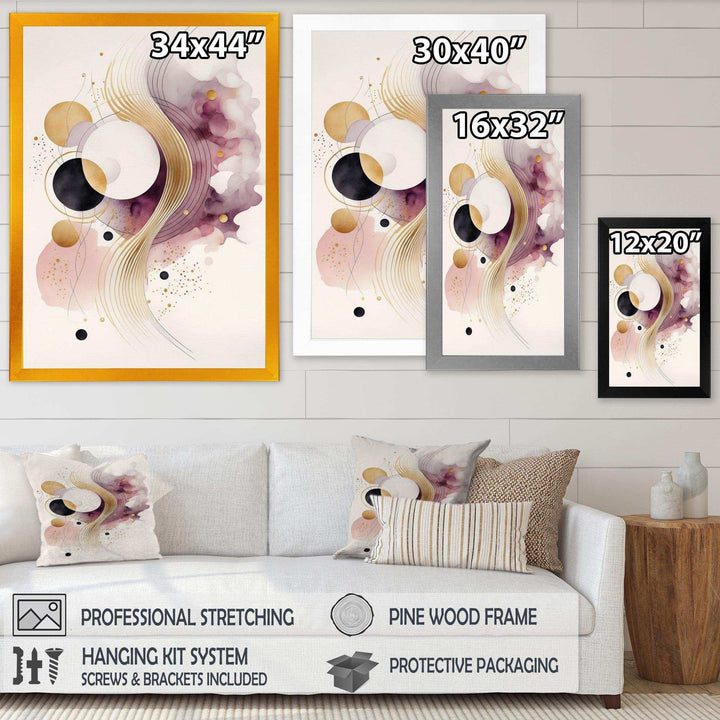 Deep Purple Movement I - Modern Canvas Wall Art