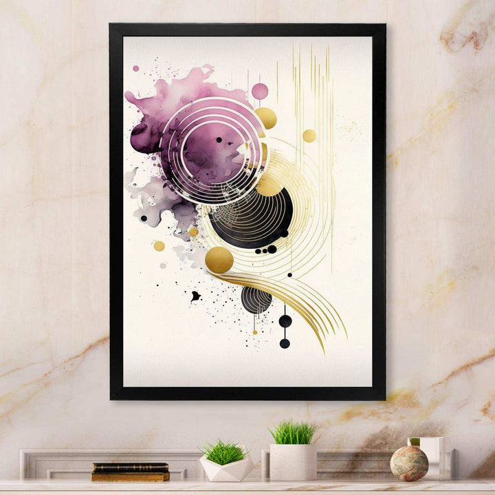Deep Purple Movement II - Modern Living Room Wall Decor