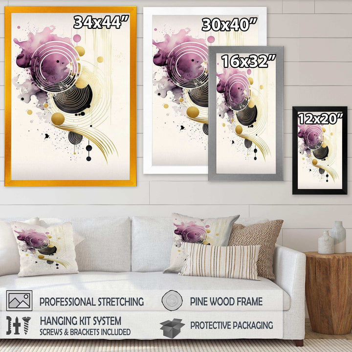 Deep Purple Movement II - Modern Living Room Wall Decor